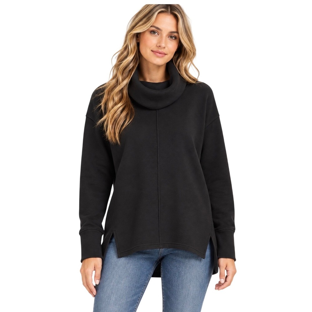 NWT Spanx AirEssentials Tunic Sweatshirt Very Black 21857R Small S